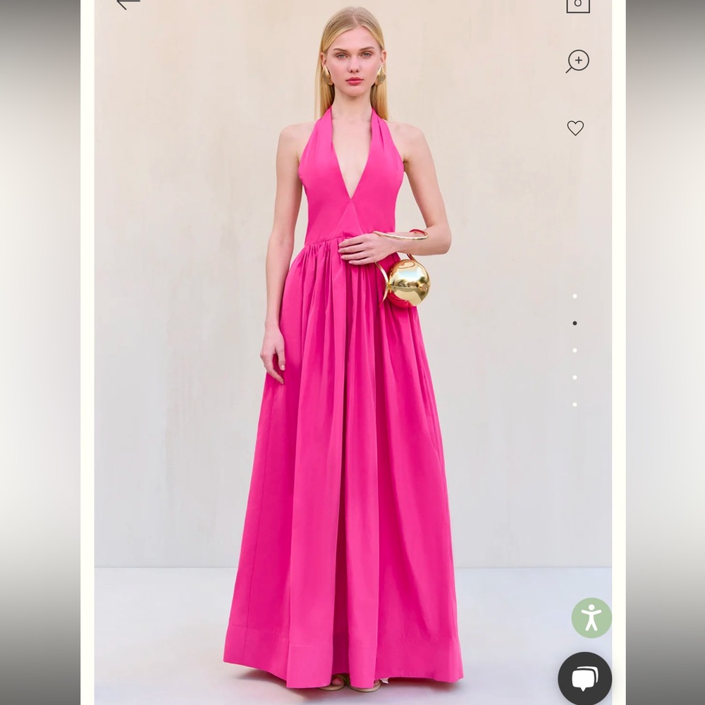 cult gaia Hot Pink Halter Maxi Dress